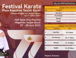 Sambut HUT Bayangkara Ke-77, Mapolres Tanjab Barat Adakan Festival Karate