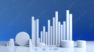 businessman using tablet analyzing and showing sales data business growth graph chart on virtual hologram with arrow up on global networking background, Digital marketing, Strategy and planning.