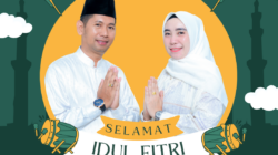 Kepala Desa Harapan Jaya Dan Istri Mengucapkan Selamat Idul Fitri 1445 Hijriah