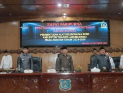 Pjs Bupati Tanjabbar Hadiri Pembentukan Komisi Di Rapat Paripurna DPRD Tanjab Barat Periode 2024-2029