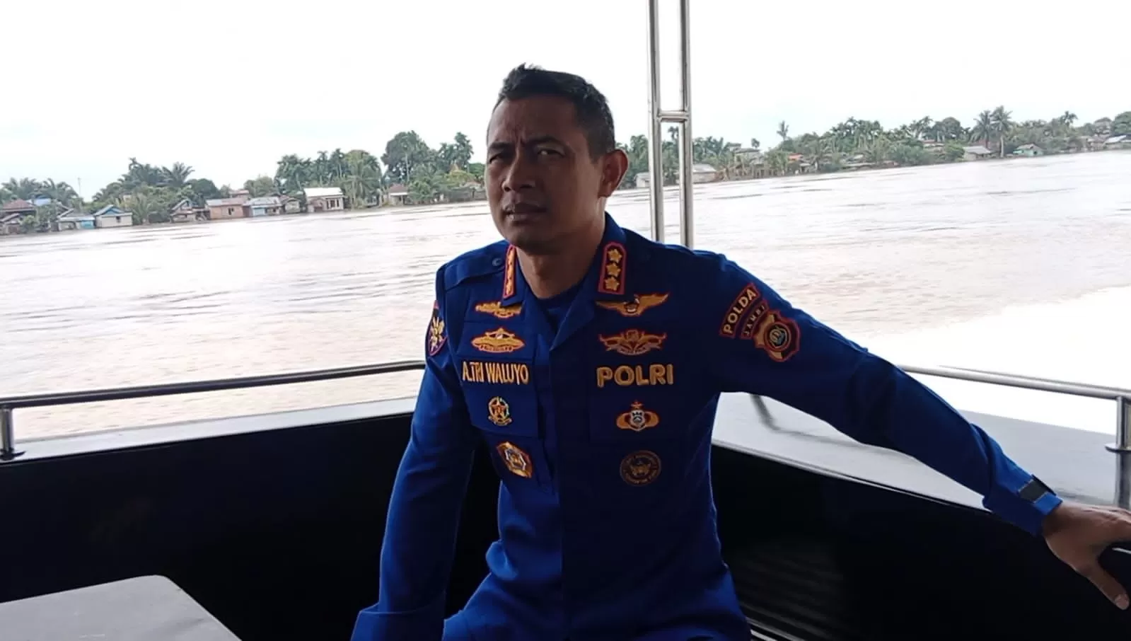 Debit Sungai Batanghari Meningkat, Ditpolairud Polda Jambi Imbau Warga Waspada Banjir [SR28/Ist]
